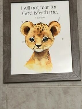 Cute Baby lion Christian I will not fear for God is with me Isaiah 41:10
